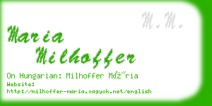 maria milhoffer business card